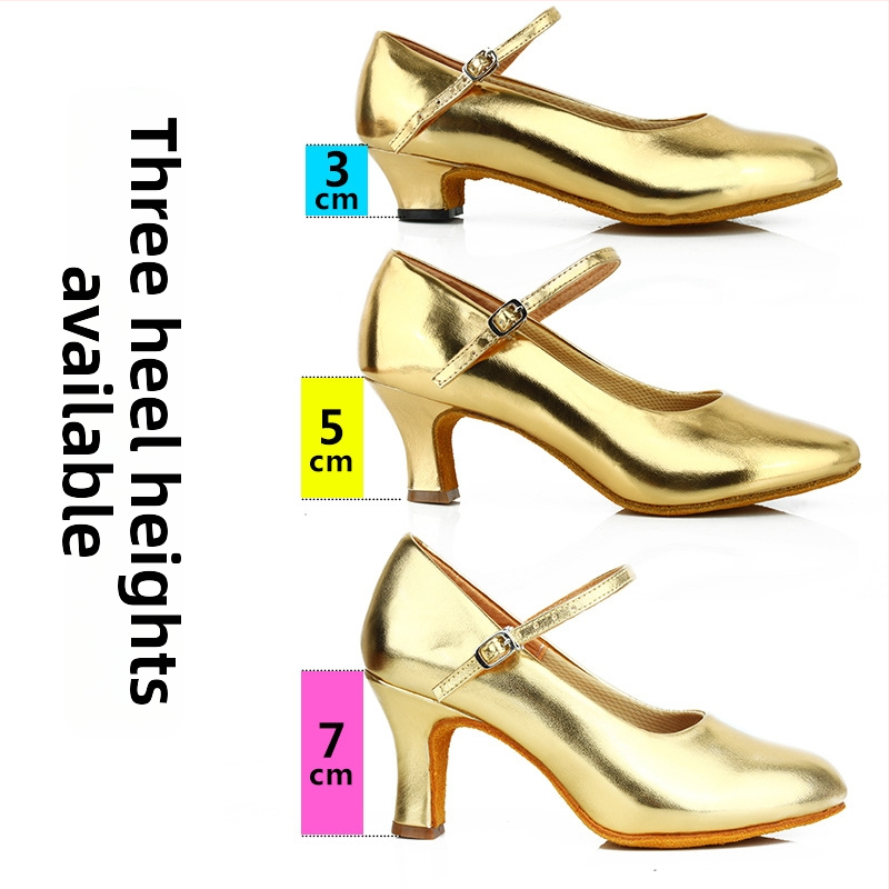 Латино танцови обувки за жени, среден ток, мек под, модерен професионален дизайн, Sartre Saiwei