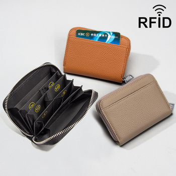 Novčanik od kože prvog sloja s više odjeljaka, RFID-blokiranje, vodootporan, otporan na rezanje, antibakterijski