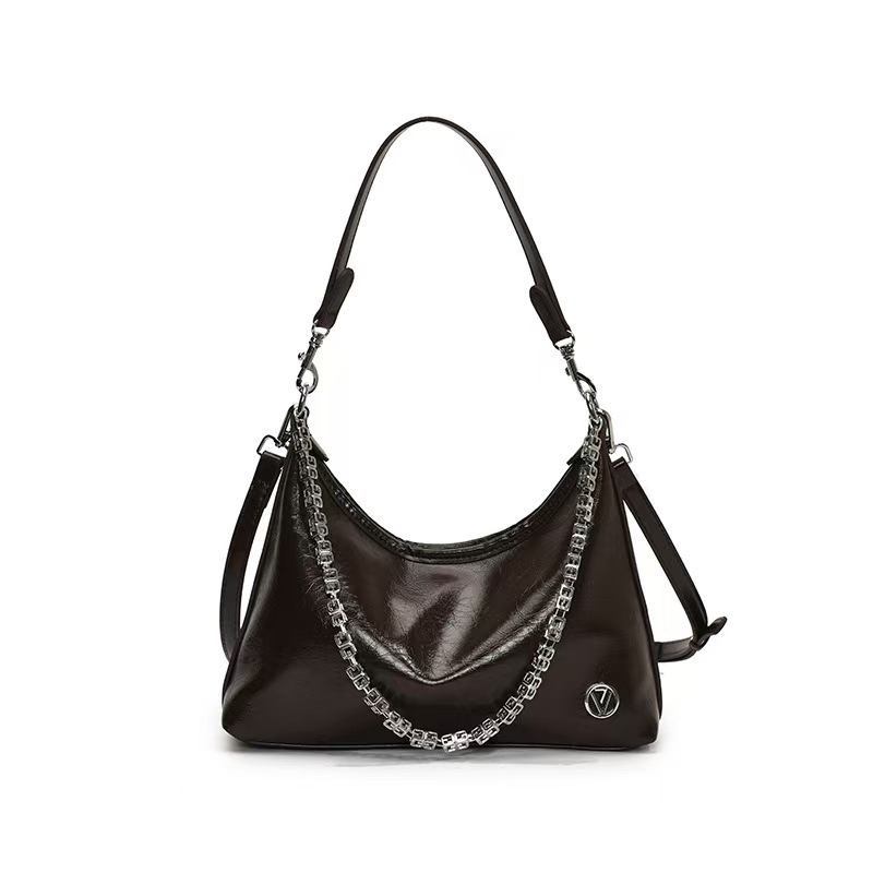 Γυναικεία crossbody τσάντα με αστικό μινιμαλισμό, PU υλικό, μορφή dumpling, φερμουάρ για το άνοιγμα, επένδυση από συνθετικό δέρμα