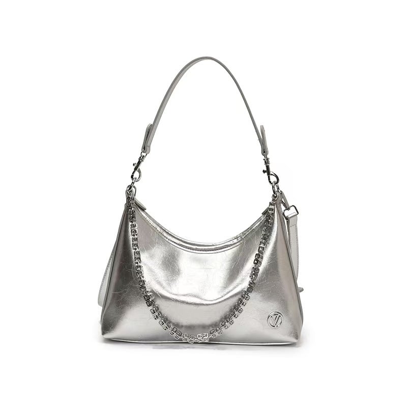 Γυναικεία crossbody τσάντα με αστικό μινιμαλισμό, PU υλικό, μορφή dumpling, φερμουάρ για το άνοιγμα, επένδυση από συνθετικό δέρμα