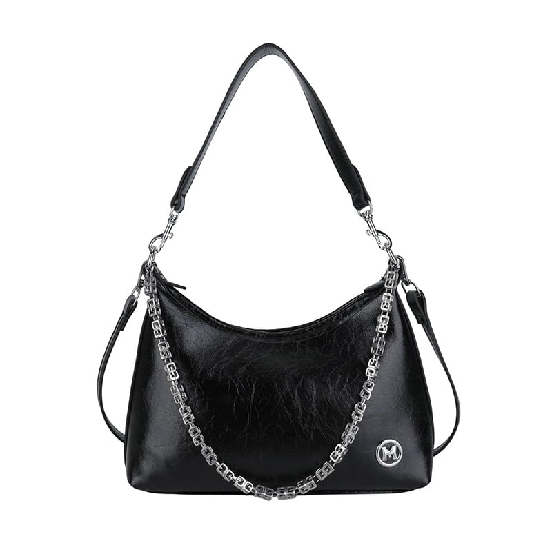 Γυναικεία crossbody τσάντα με αστικό μινιμαλισμό, PU υλικό, μορφή dumpling, φερμουάρ για το άνοιγμα, επένδυση από συνθετικό δέρμα