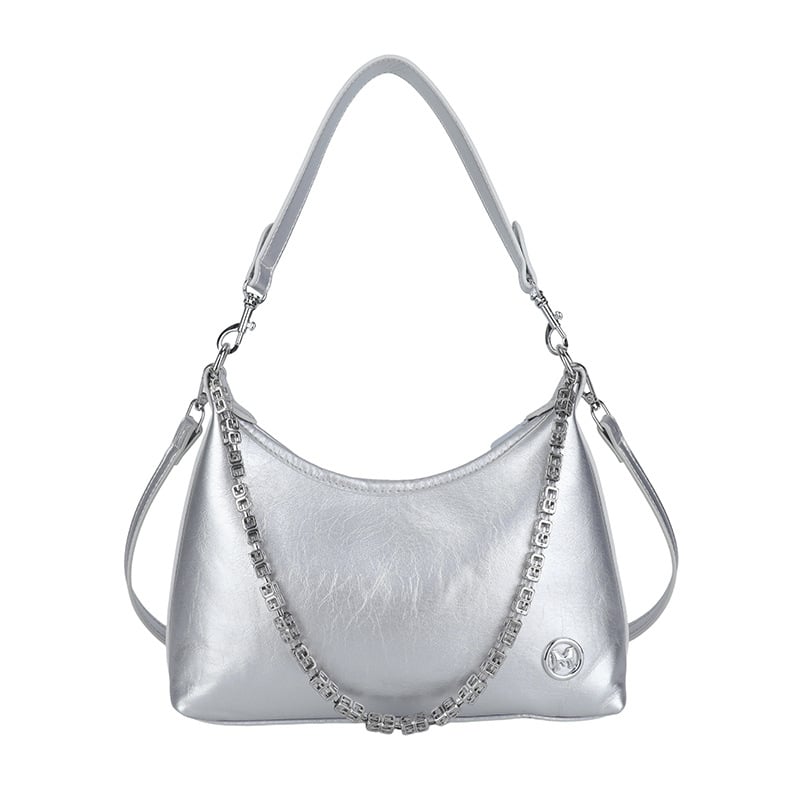 Γυναικεία crossbody τσάντα με αστικό μινιμαλισμό, PU υλικό, μορφή dumpling, φερμουάρ για το άνοιγμα, επένδυση από συνθετικό δέρμα