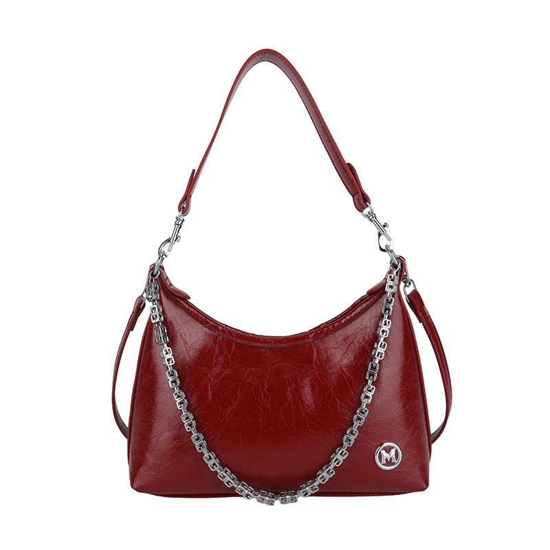 Γυναικεία crossbody τσάντα με αστικό μινιμαλισμό, PU υλικό, μορφή dumpling, φερμουάρ για το άνοιγμα, επένδυση από συνθετικό δέρμα