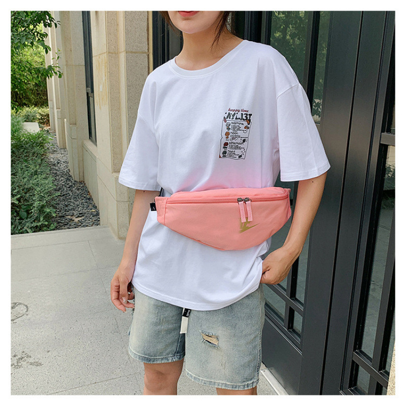 Geantă sport din pânză pentru unisex, cu logo imprimat din litere, design crossbody/talie/umeri,căptușeală poliester