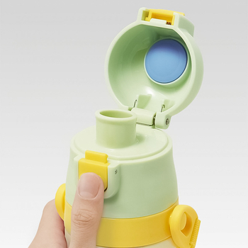 Termos pentru băuturi în stil desen animat, din oțel inoxidabil 304, cu șnur de purtare și blocare, formă dreaptă, izolație 6–12 ore, capac de băut direct