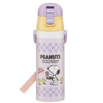 Termos pentru băuturi în stil desen animat, din oțel inoxidabil 304, cu șnur de purtare și blocare, formă dreaptă, izolație 6–12 ore, capac de băut direct