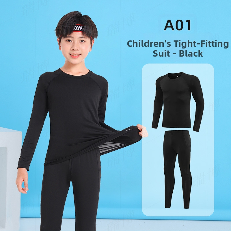 Νεανικός εφαρμοστός μακρυμάνικος βάσης τοπ, γρήγορο στέγνωμα, 93% πολυεστέρας / 7% σπάντεξ, μονόχρωμο σχέδιο, μήκος στη μέση, unisex