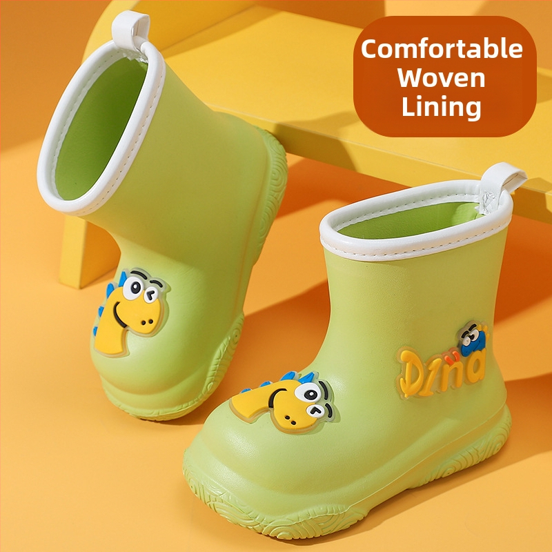 Cizme de ploaie pentru copii, desen animat, EVA, unisex, tub scurt, talpă plată, impermeabile