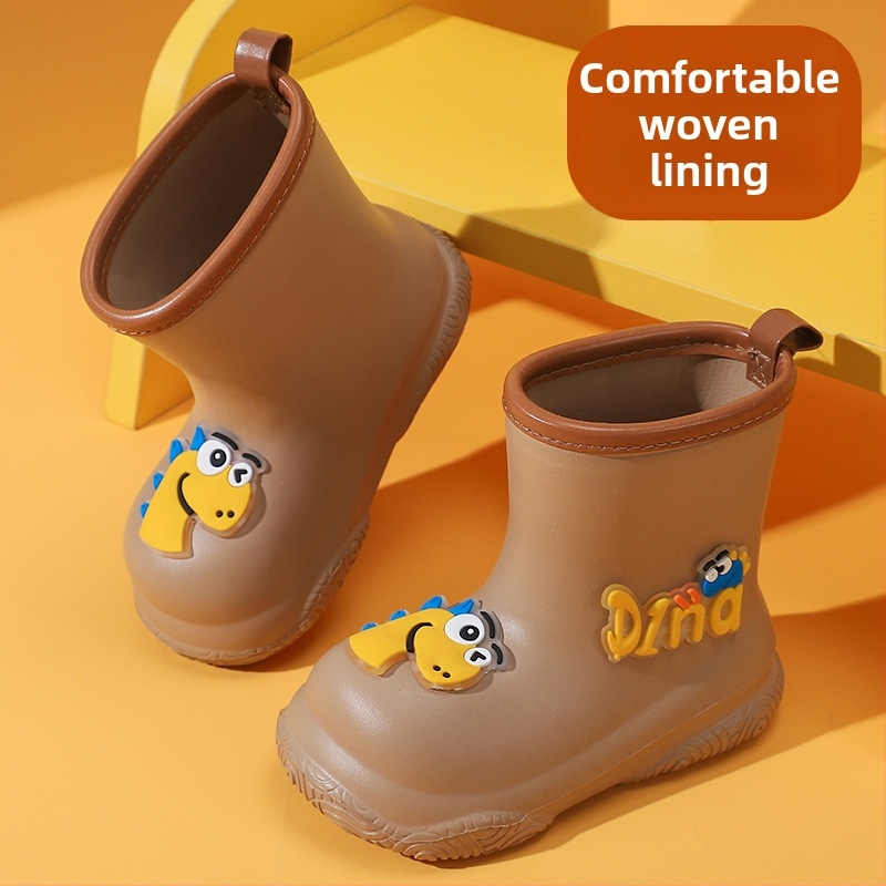 Cizme de ploaie pentru copii, desen animat, EVA, unisex, tub scurt, talpă plată, impermeabile