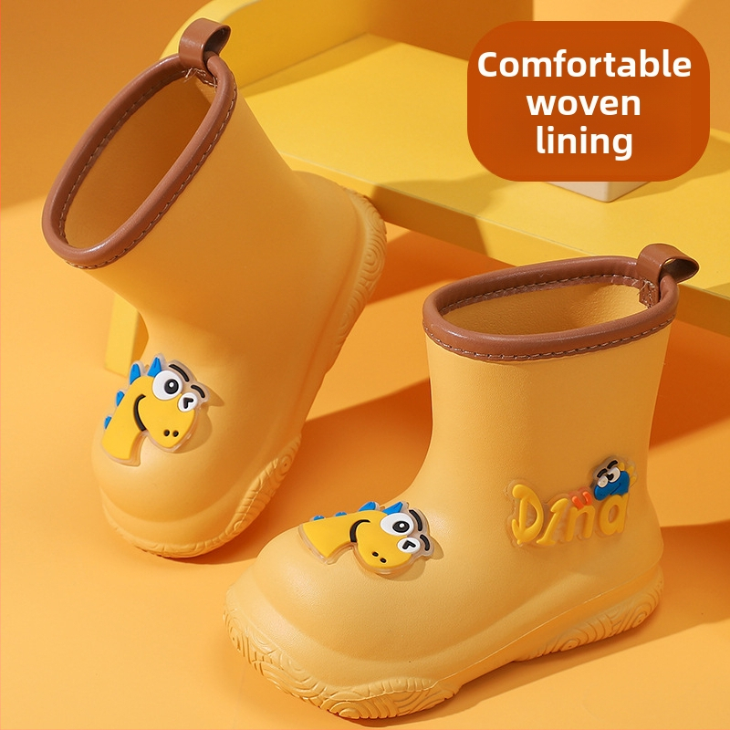 Cizme de ploaie pentru copii, desen animat, EVA, unisex, tub scurt, talpă plată, impermeabile