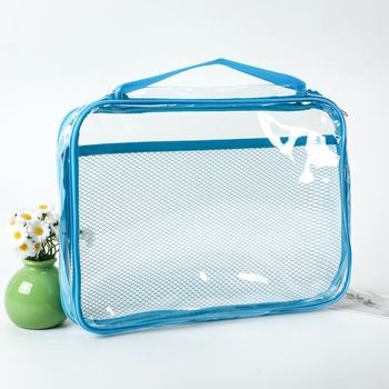 PVC sminkes táska cipzárral, JD927-es modell, kézitáska-stílusú, többfunkciós