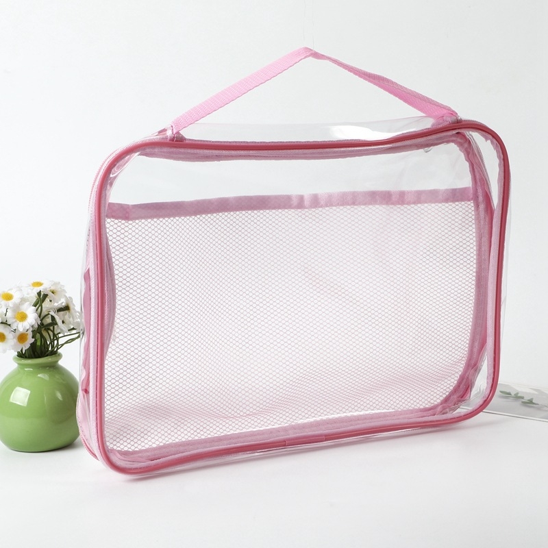 PVC sminkes táska cipzárral, JD927-es modell, kézitáska-stílusú, többfunkciós