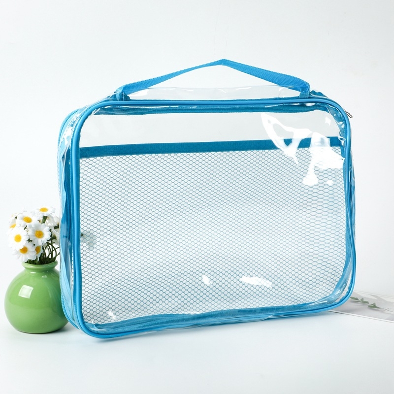 PVC sminkes táska cipzárral, JD927-es modell, kézitáska-stílusú, többfunkciós