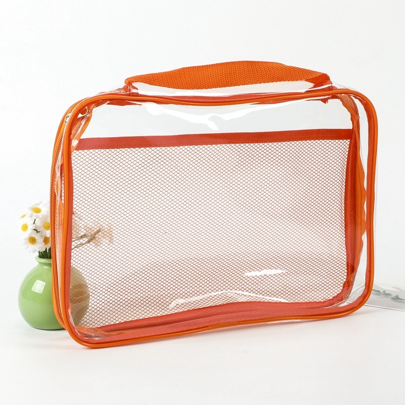 PVC sminkes táska cipzárral, JD927-es modell, kézitáska-stílusú, többfunkciós