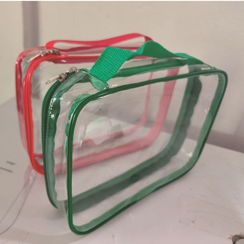 PVC sminkes táska cipzárral, JD927-es modell, kézitáska-stílusú, többfunkciós