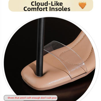 Сандали с една презрамка, TPU горна част, квадратен пръст, високи токове 6–8 см, дебел ток