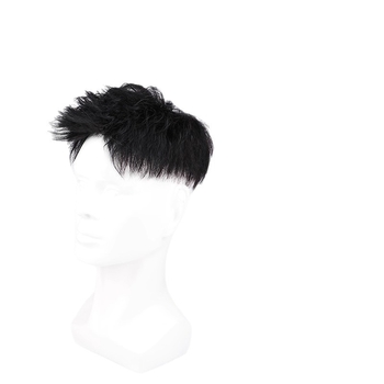 Férfi paróka valódi hajból – Amerikai stílusú elülső hajrész, rövid hossz, természetes megjelenés, mechanikus kivitel