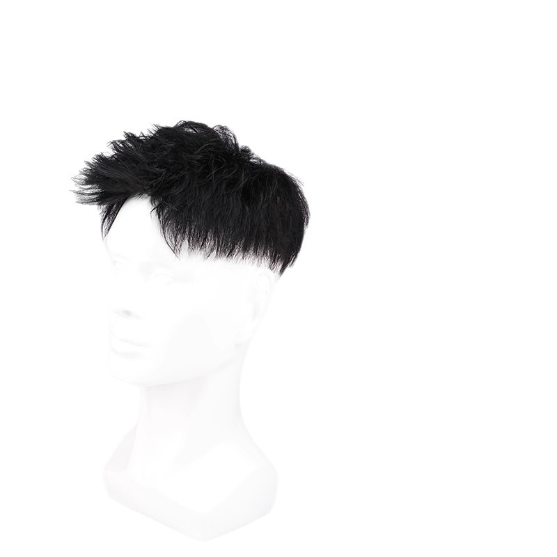 Férfi paróka valódi hajból – Amerikai stílusú elülső hajrész, rövid hossz, természetes megjelenés, mechanikus kivitel