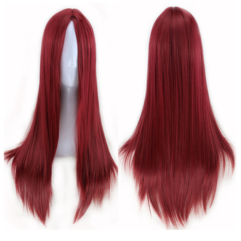 Perucă lungă cu păr drept, parte la mijloc, stil exotic, fibre rezistente la temperaturi înalte, breton lung, model 20221103Wig-straight hair