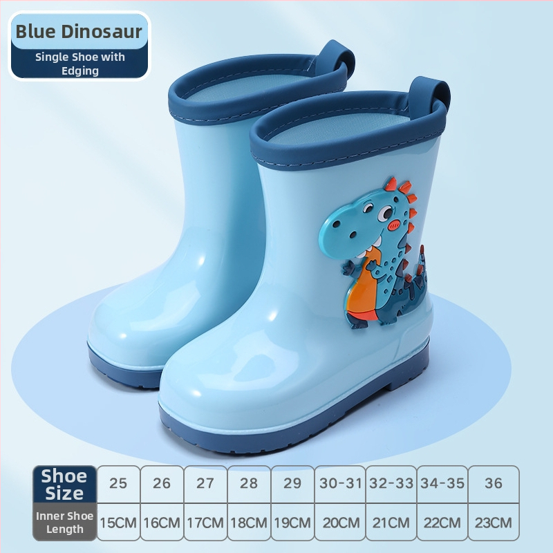 Cizme de ploaie pentru copii – imprimeu desen animat, PVC, toc mic 1–3 cm, înălțime tub medie, pentru toate sezoanele, unisex