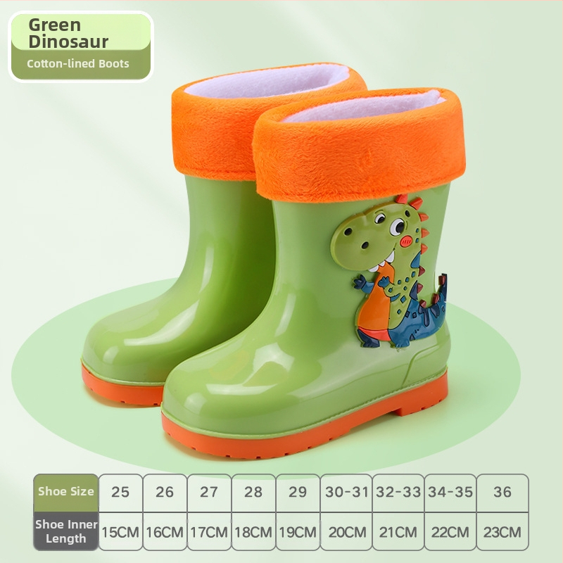 Cizme de ploaie pentru copii – imprimeu desen animat, PVC, toc mic 1–3 cm, înălțime tub medie, pentru toate sezoanele, unisex