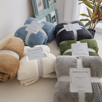 Pătură din fleece coral, poliester, potrivită pentru toate sezoanele, personalizabilă, stil minimalist modern