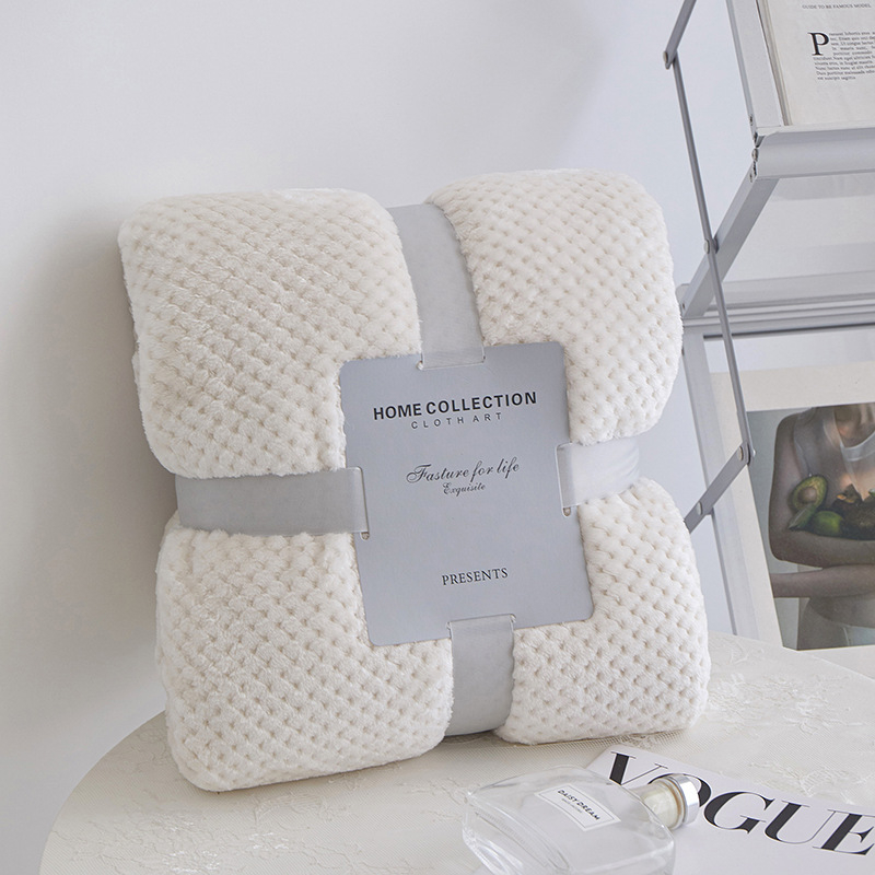 Pătură din fleece coral, poliester, potrivită pentru toate sezoanele, personalizabilă, stil minimalist modern