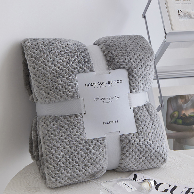 Pătură din fleece coral, poliester, potrivită pentru toate sezoanele, personalizabilă, stil minimalist modern