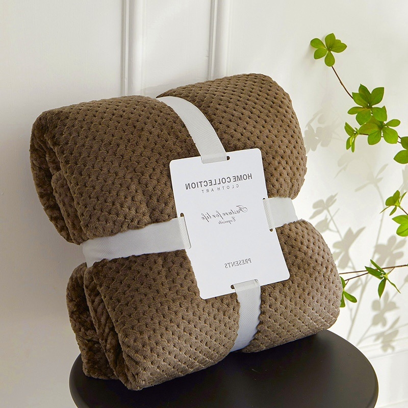 Pătură din fleece coral, poliester, potrivită pentru toate sezoanele, personalizabilă, stil minimalist modern