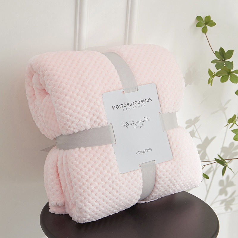 Pătură din fleece coral, poliester, potrivită pentru toate sezoanele, personalizabilă, stil minimalist modern