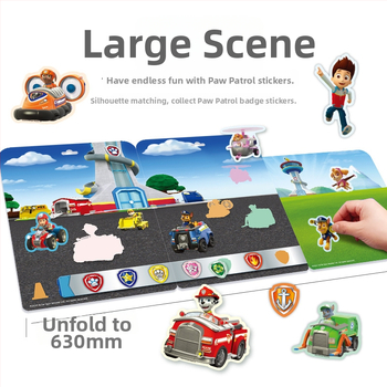 Книжка със стикери с карикатурни герои – хартия, анимационен стил, стикерна обработка, без лого, образователна играчка