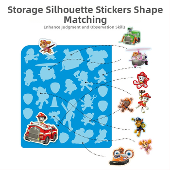 Книжка със стикери с карикатурни герои – хартия, анимационен стил, стикерна обработка, без лого, образователна играчка