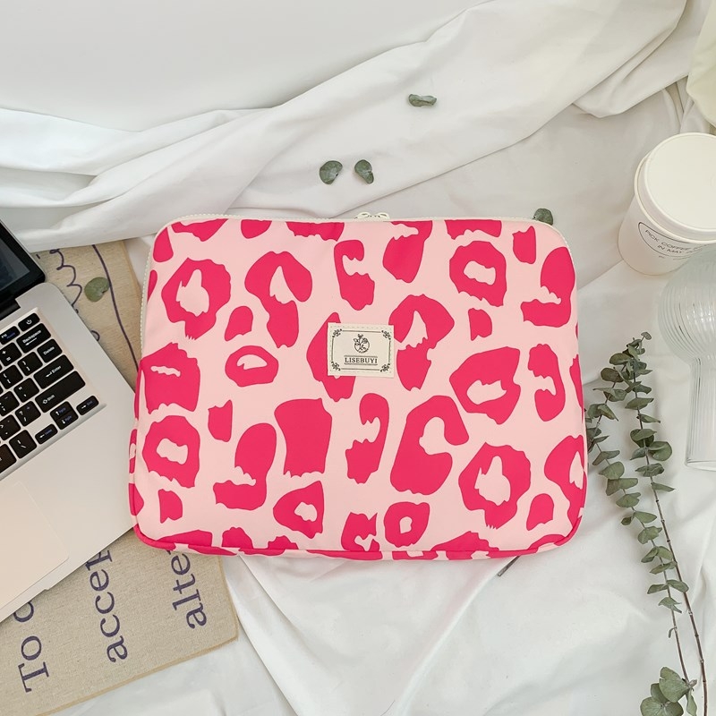 Leopard mintás védőtaszka tabletához és noteszgéphez — kopásálló, poliészter anyag, poliészter bélés, utcai divat stílus