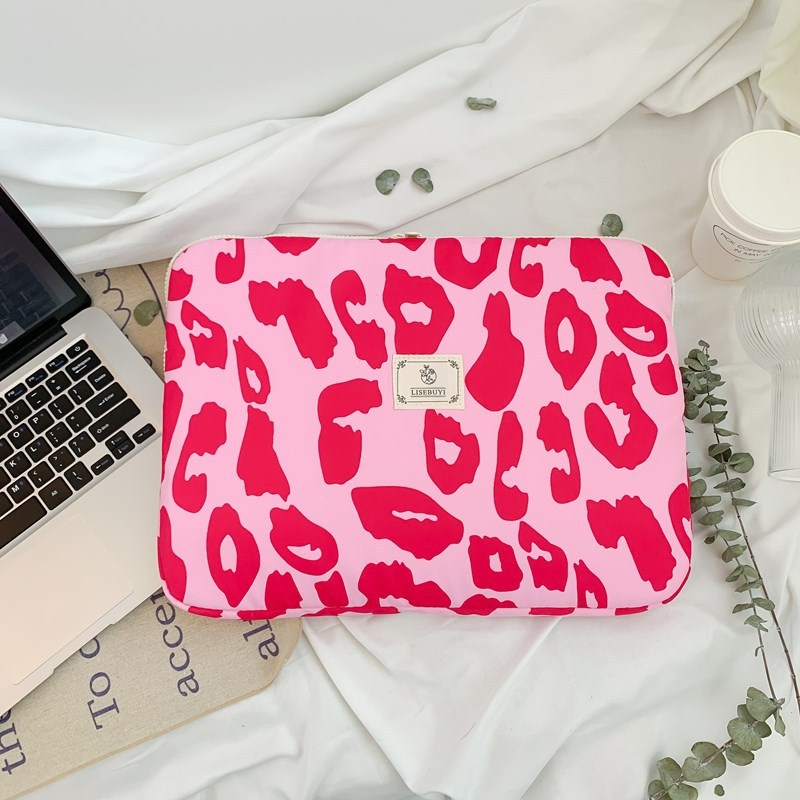 Leopard mintás védőtaszka tabletához és noteszgéphez — kopásálló, poliészter anyag, poliészter bélés, utcai divat stílus