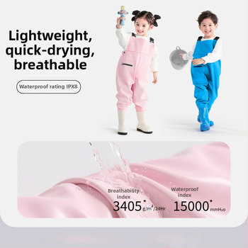 Detský ultra ľahký jednodelný brodiaci overal, vodeodolný a vetruodolný, unisex, celoročný, na plávanie, brodenie a rybolov