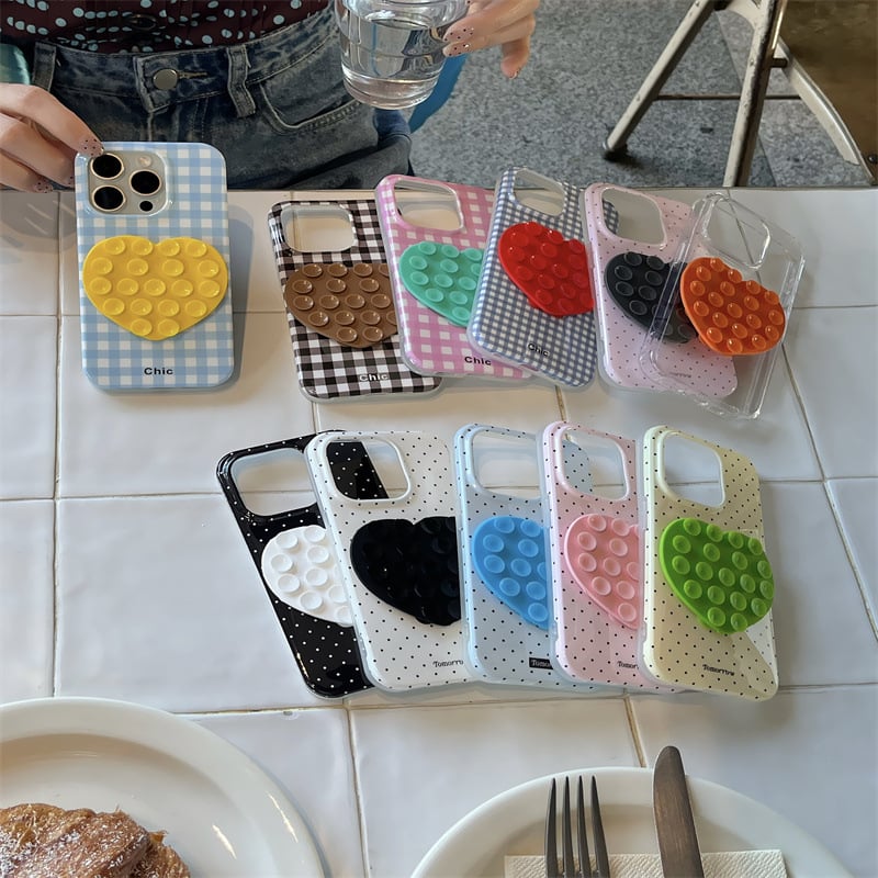 Θήκη TPU για iPhone 13/13 Pro/13 Pro Max και 14/14 Pro/14 Pro Max – ανάγλυφη, προστασία από πτώσεις, βεντούζα σε σχήμα καρδιάς