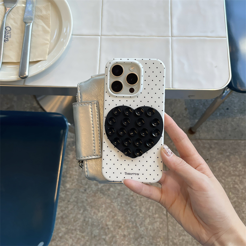 Θήκη TPU για iPhone 13/13 Pro/13 Pro Max και 14/14 Pro/14 Pro Max – ανάγλυφη, προστασία από πτώσεις, βεντούζα σε σχήμα καρδιάς
