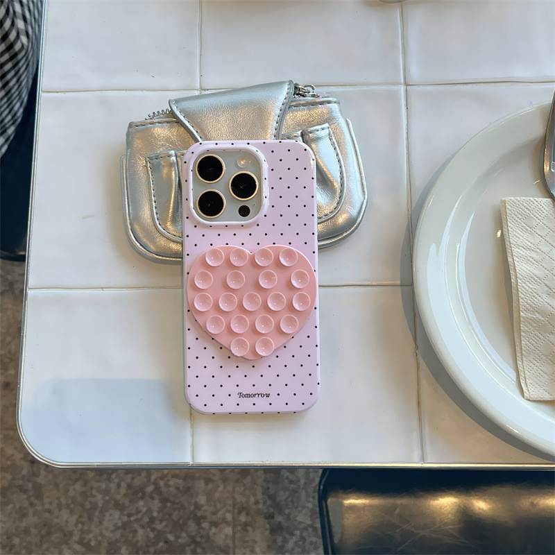 Θήκη TPU για iPhone 13/13 Pro/13 Pro Max και 14/14 Pro/14 Pro Max – ανάγλυφη, προστασία από πτώσεις, βεντούζα σε σχήμα καρδιάς
