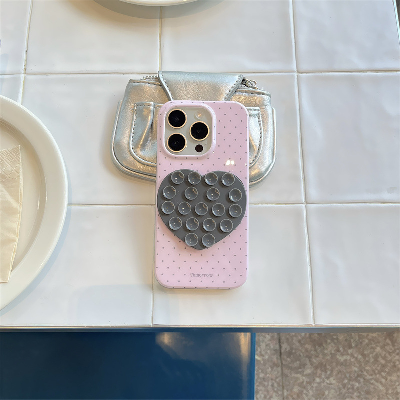 Θήκη TPU για iPhone 13/13 Pro/13 Pro Max και 14/14 Pro/14 Pro Max – ανάγλυφη, προστασία από πτώσεις, βεντούζα σε σχήμα καρδιάς