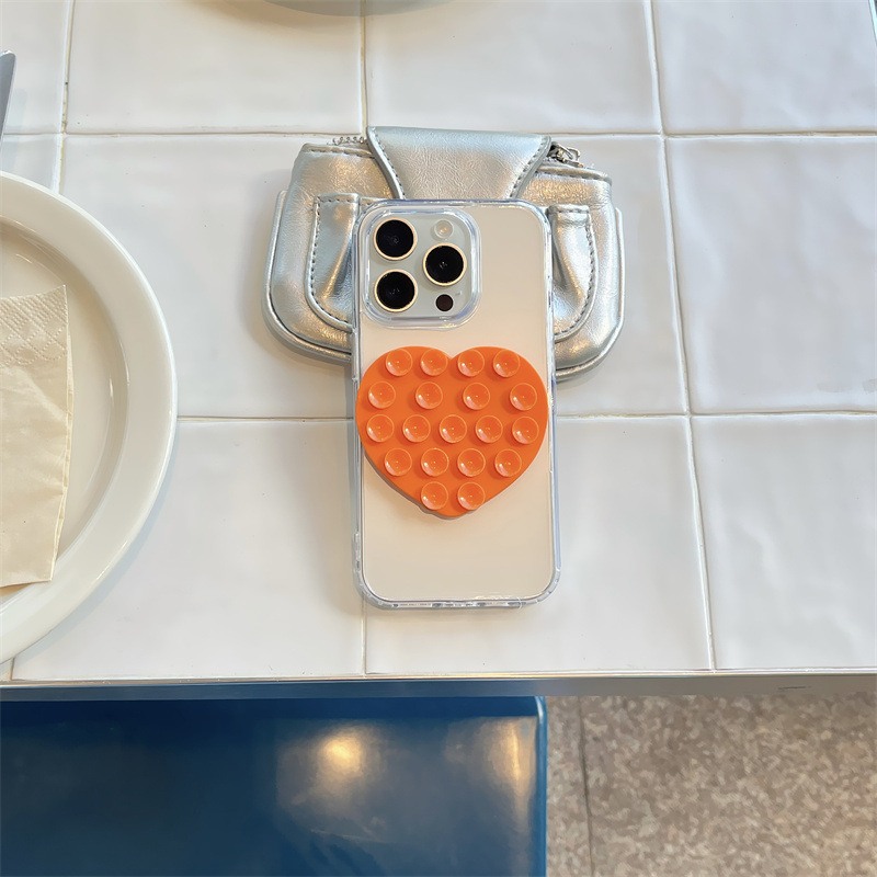 Θήκη TPU για iPhone 13/13 Pro/13 Pro Max και 14/14 Pro/14 Pro Max – ανάγλυφη, προστασία από πτώσεις, βεντούζα σε σχήμα καρδιάς