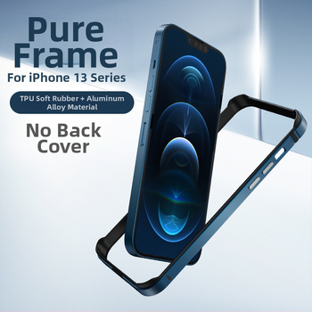 iPhone 17-hez készített fém keretes tok üres hátlap nélkül | Négy sarok ütésvédelme | Könnyű és vékony kialakítás | Anyag: fém, Meleg préselt kivitelezés