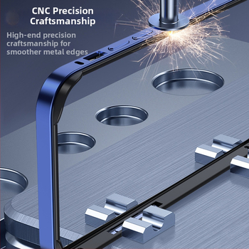 iPhone 17-hez készített fém keretes tok üres hátlap nélkül | Négy sarok ütésvédelme | Könnyű és vékony kialakítás | Anyag: fém, Meleg préselt kivitelezés