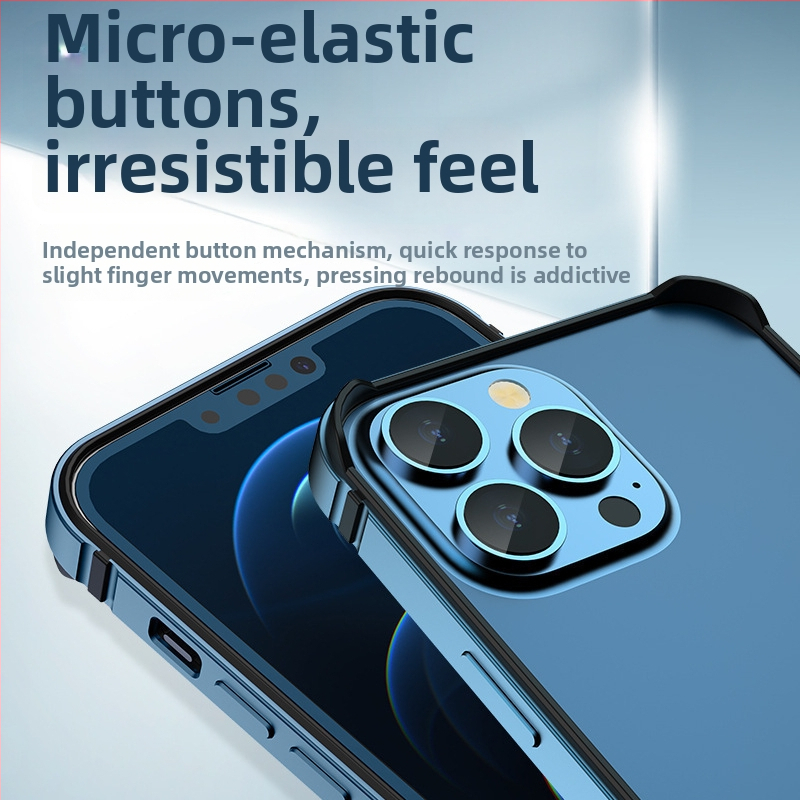 iPhone 17-hez készített fém keretes tok üres hátlap nélkül | Négy sarok ütésvédelme | Könnyű és vékony kialakítás | Anyag: fém, Meleg préselt kivitelezés