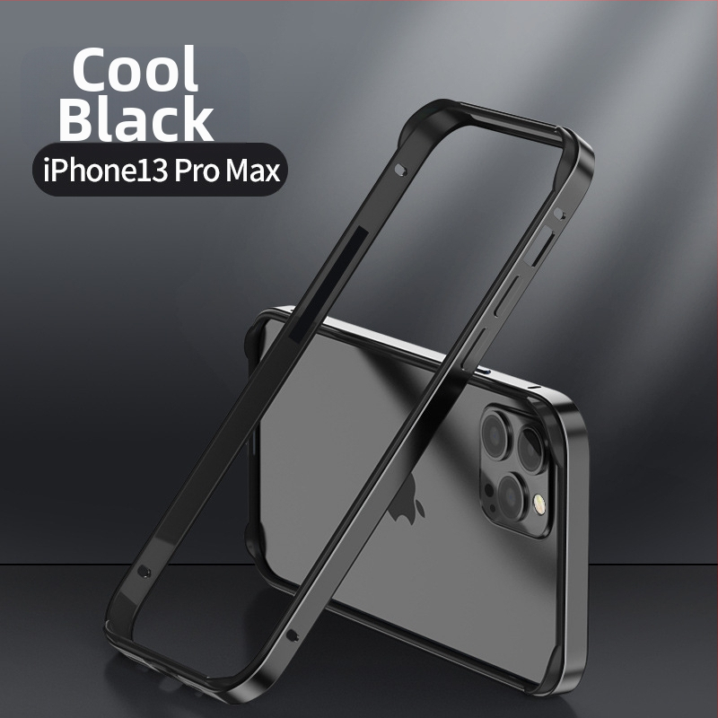 iPhone 17-hez készített fém keretes tok üres hátlap nélkül | Négy sarok ütésvédelme | Könnyű és vékony kialakítás | Anyag: fém, Meleg préselt kivitelezés