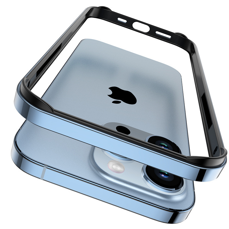 iPhone 17-hez készített fém keretes tok üres hátlap nélkül | Négy sarok ütésvédelme | Könnyű és vékony kialakítás | Anyag: fém, Meleg préselt kivitelezés