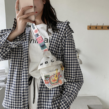 Rucsac pentru copii din pânză, imprimeu graffiti, model crossbody tridimensional, închidere cu fermoar, material moale