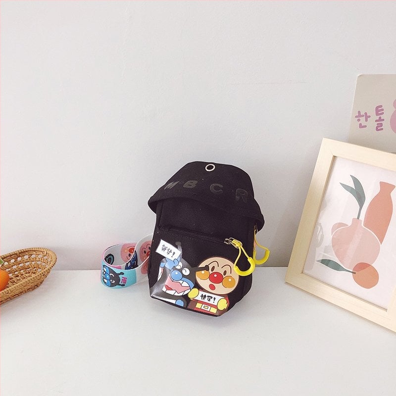 Rucsac pentru copii din pânză, imprimeu graffiti, model crossbody tridimensional, închidere cu fermoar, material moale