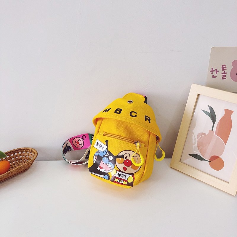 Rucsac pentru copii din pânză, imprimeu graffiti, model crossbody tridimensional, închidere cu fermoar, material moale