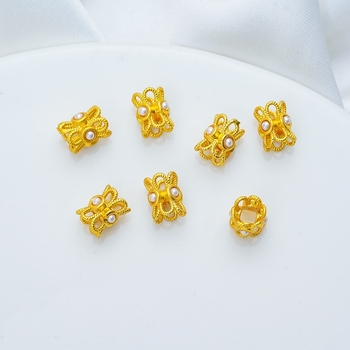 Σετ DIY χαντρών: μεταλλικές χάντρες με επίχρωση για κατασκευή βραχιολιών και κολιέ, καθολικό μοντέλο