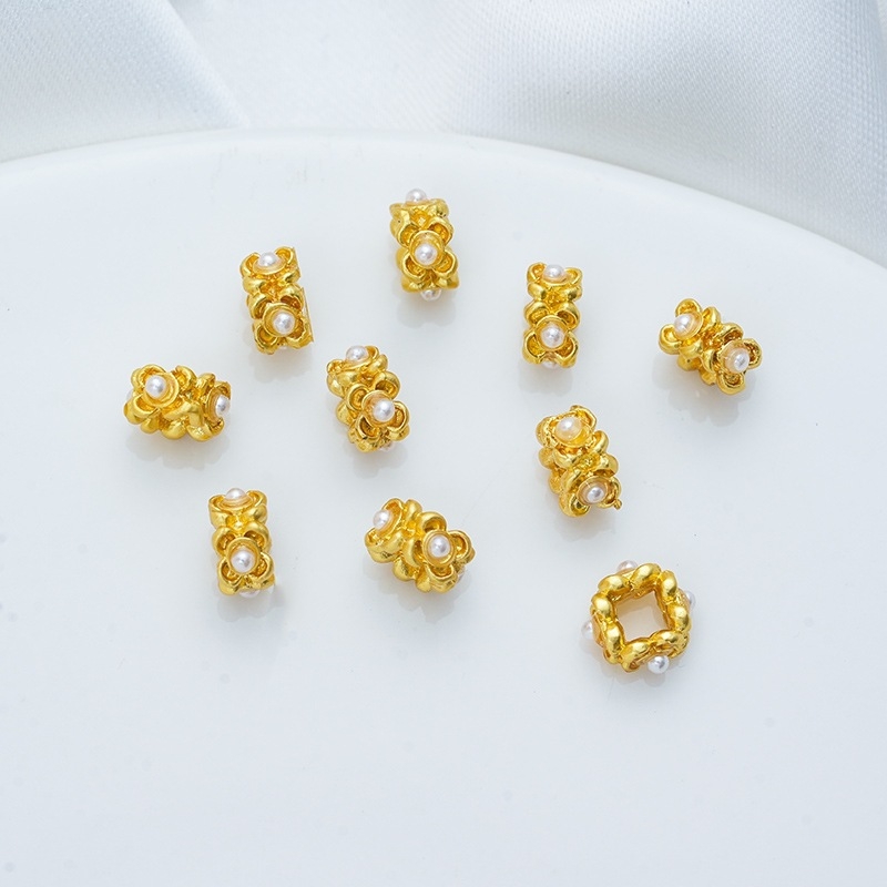 Σετ DIY χαντρών: μεταλλικές χάντρες με επίχρωση για κατασκευή βραχιολιών και κολιέ, καθολικό μοντέλο